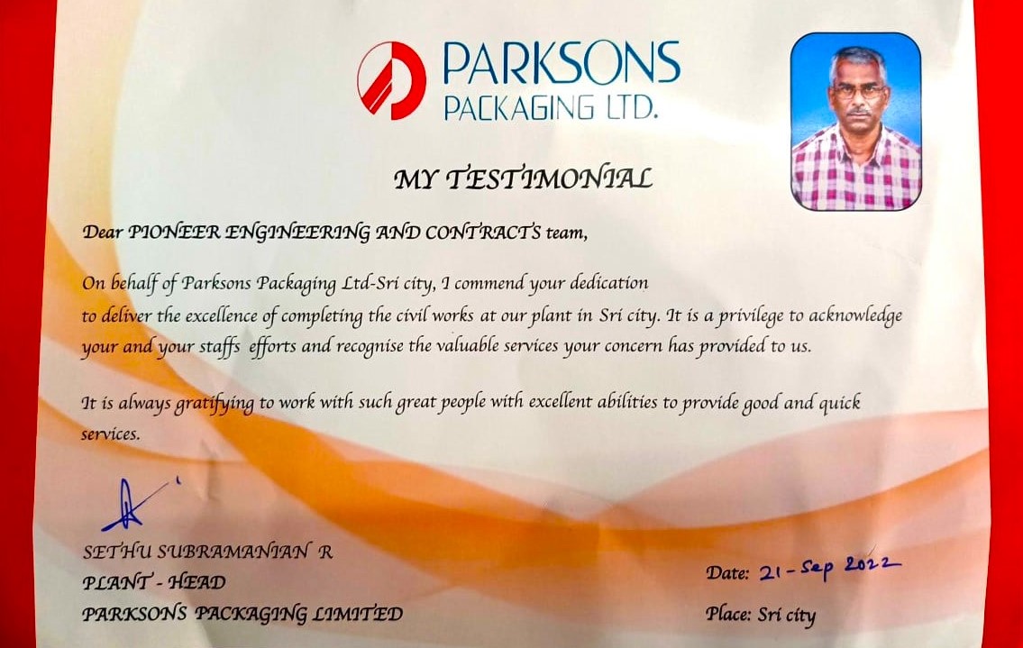 Testimonial from Parksons Packaging